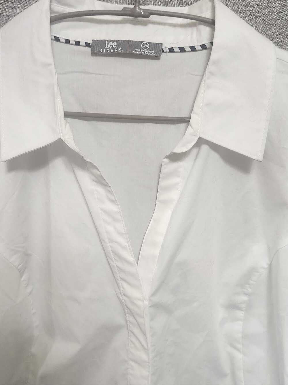 Riders by Lee No-Gap Easy Care 3/4 Sleeve Shirt White 2X - Picture 4 of 7